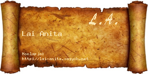 Lai Anita névjegykártya